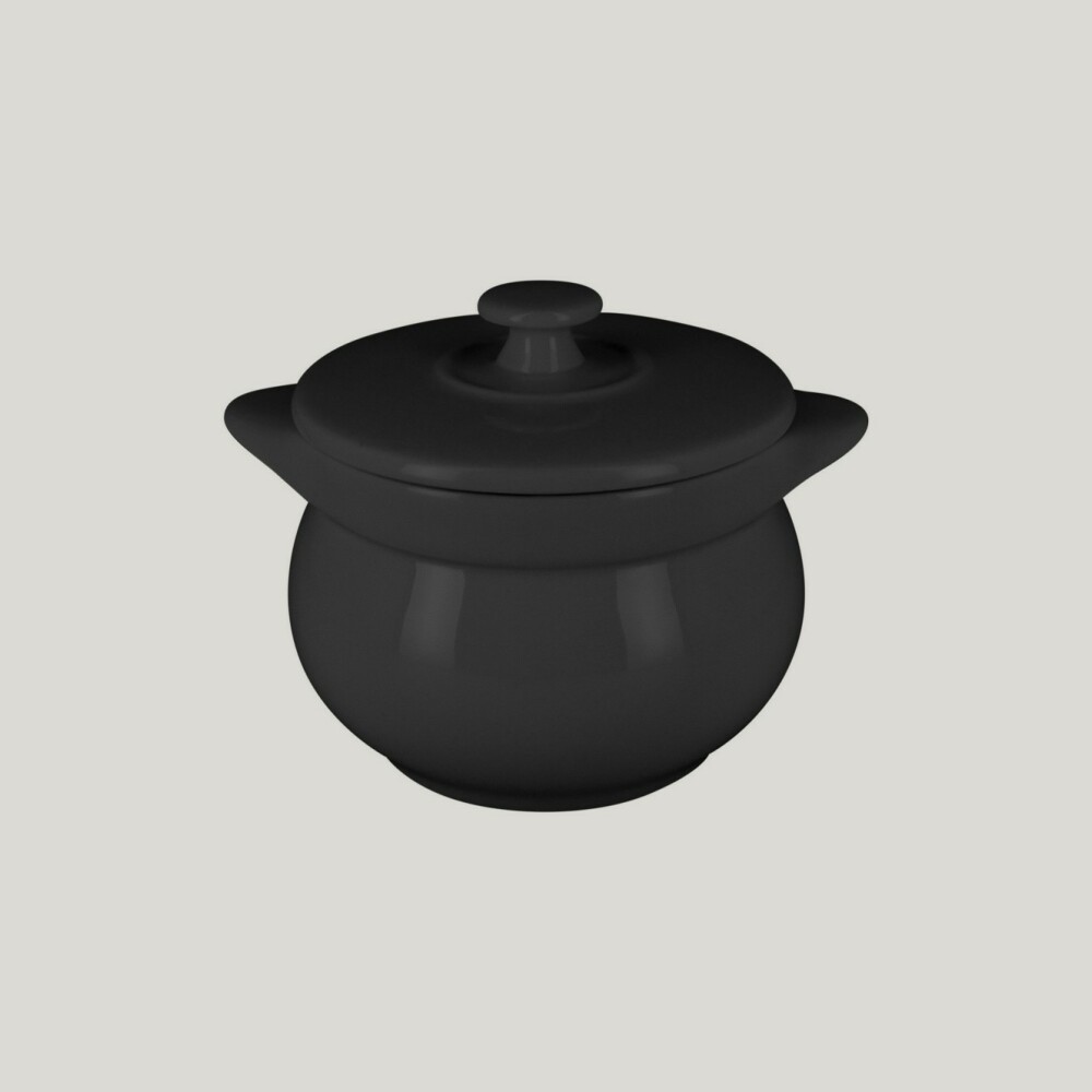 RAK Chef's Fusion mísa na polévku s poklicí pr. 10,6 cm, černá | RAK-CFST10BK