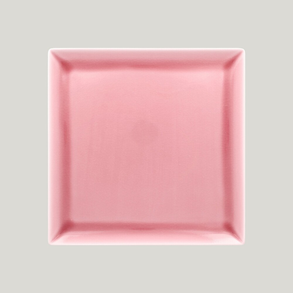 RAK Vintage talíř mělký čtvercový, růžový 24,5 × 24,5 cm | RAK-VNEDSQ25PK