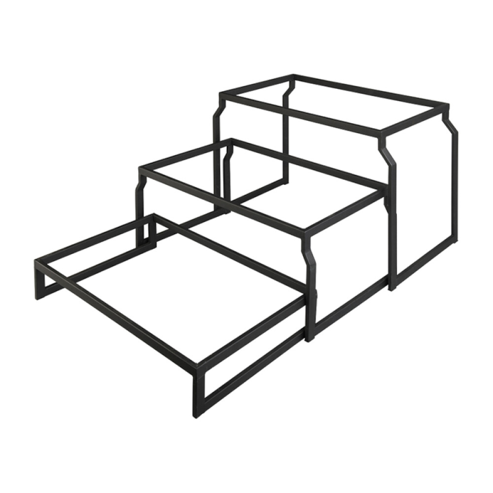 Stojan ocelový černý – set, 3 úrovně, GN 1/1 v: 403 mm