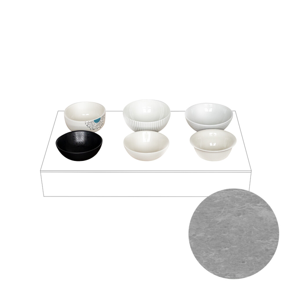 Box s nástavcem pro 6 misek GN 1/1, dekor beton