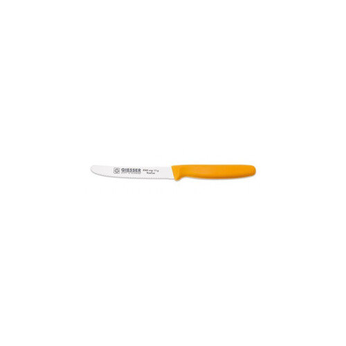 Nůž univerzální vroubkovaný 11 cm, žlutý