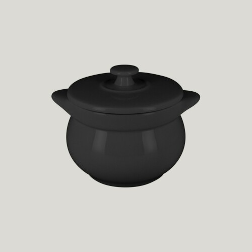 RAK Chef's Fusion mísa na polévku s poklicí pr. 10,6 cm, černá | RAK-CFST10BK