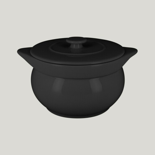 RAK Chef's Fusion mísa na polévku s poklicí pr. 15 cm, černá | RAK-CFST15BK
