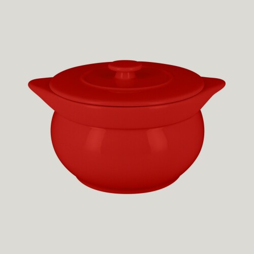 RAK Chef's Fusion mísa na polévku s poklicí pr. 15 cm, červená | RAK-CFST15BR