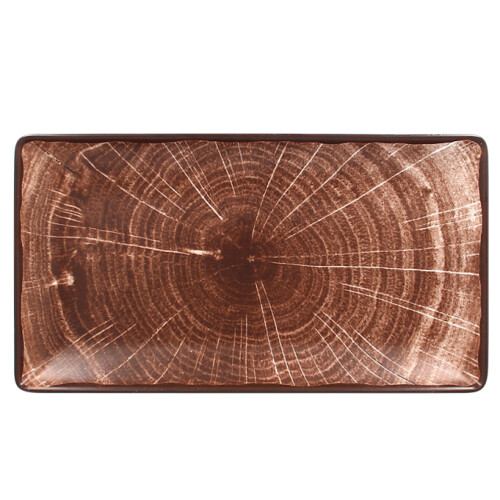 RAK Woodart talíř obdélný 33,5 × 18,1 cm – tmavě hnědá | RAK-WDEDRG33OB