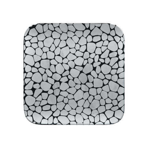 RAK Cobbles talíř čtvercový 22 × 22 cm, stříbrný | RAK-CBAUSP22