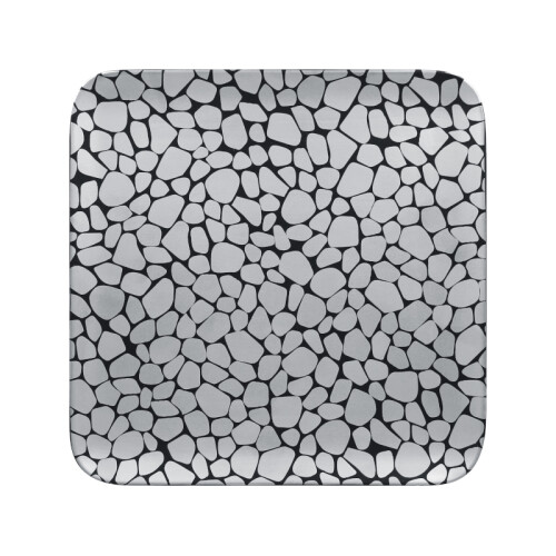 RAK Cobbles talíř čtvercový 27 × 27 cm, stříbrný | RAK-CBAUSP27