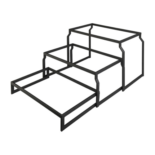 Stojan ocelový černý – set, 3 úrovně, GN 1/1 v: 403 mm