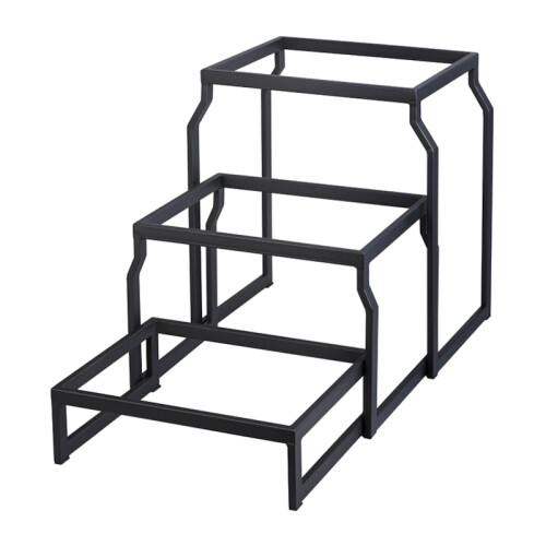 Stojan ocelový černý – set, 3 úrovně, GN 1/2 v: 403 mm