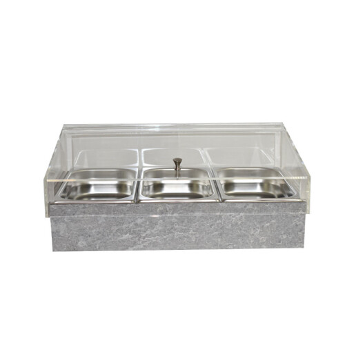Chladicí box pro gastronádoby s krytem GN 1/1, dekor beton