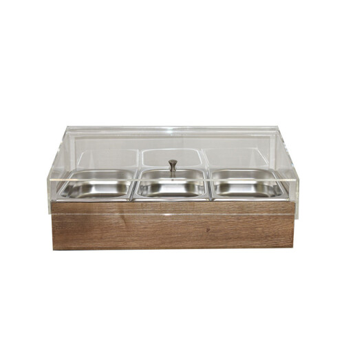 Chladicí box pro gastronádoby s krytem GN 1/1, jasan