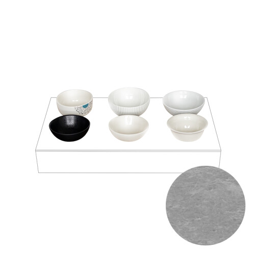 Box s nástavcem pro 6 misek GN 1/1, dekor beton
